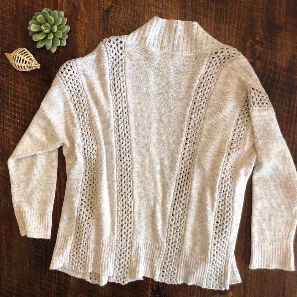 Sundance | Light Gray Open Front Knit Cardigan - Picture 9 of 9